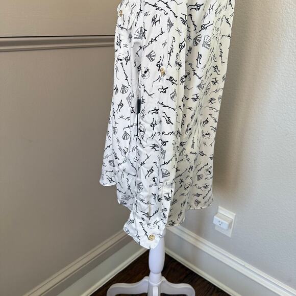 NWT KARL LAGERFELD PARIS Women's Soft Everyday Roll-Sleeve Blouse Size L - Picture 7 of 12